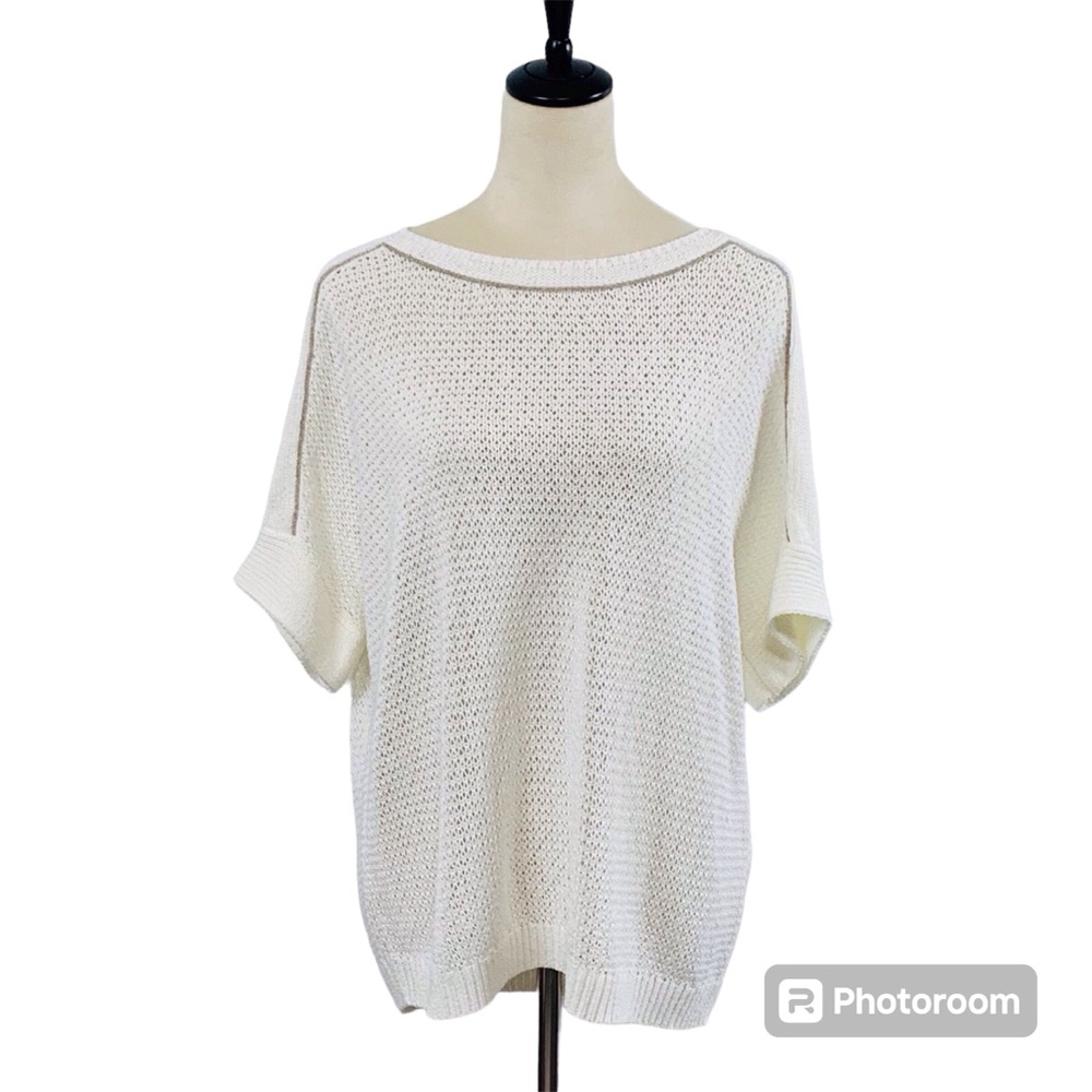 Chico’s | Beaded Mesh Sweater Tee
